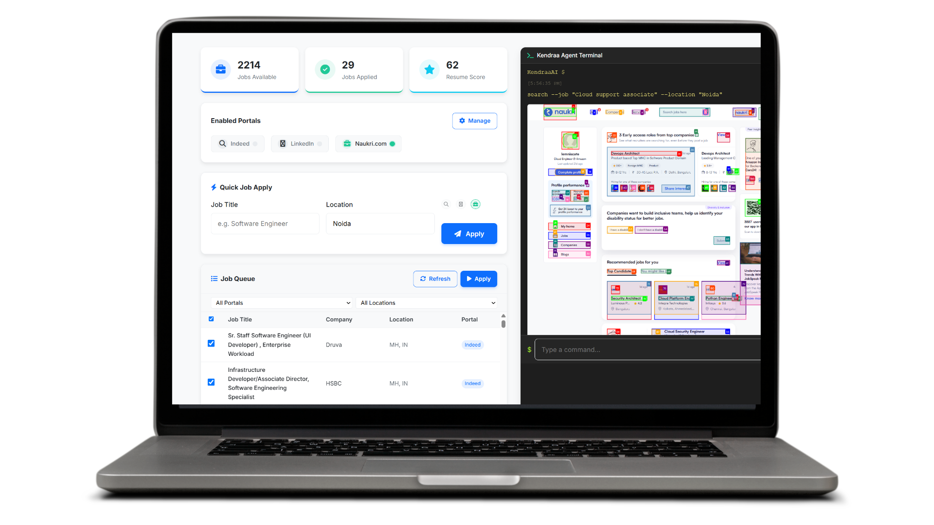 Kendraa.ai Dashboard Preview